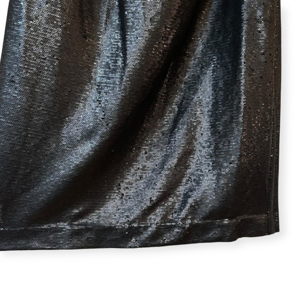 L'AGENCE Femme Sequin Cutout Dress Sz 14 Black Slit Plus Size Midi Dress - Picture 5 of 10